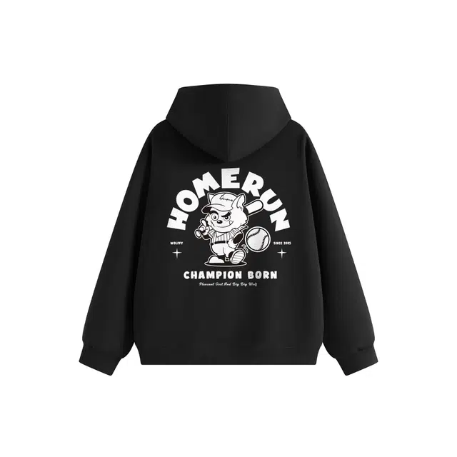 喜羊羊与灰太狼 美式潮流时尚复古高街学院风灰太狼运动系列卡通动漫印花长袖套头帽衫日常通勤落肩宽松休闲纯棉亲肤舒适连帽卫衣 男女同款