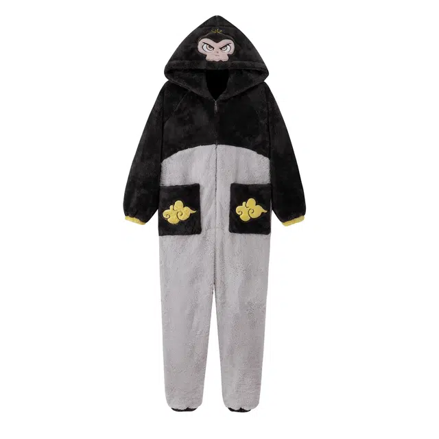 俏霓桐 卡通保暖休闲加厚加绒珊瑚绒可爱青少年学生时尚家居服睡衣连体衣 男款