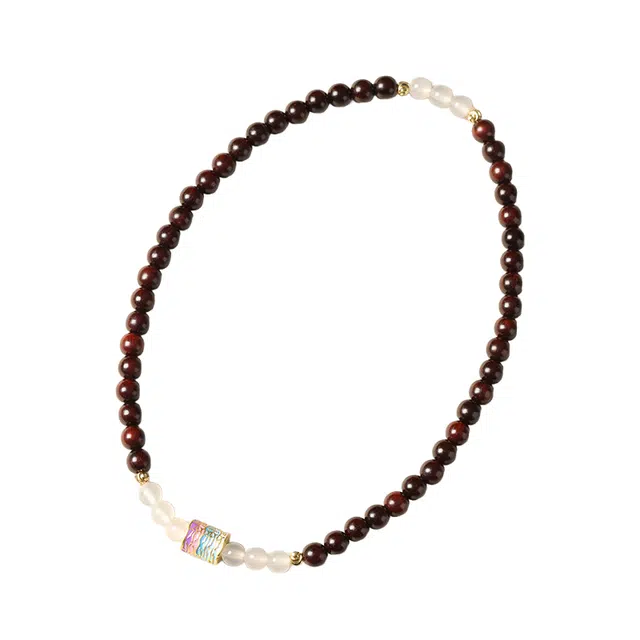 仙园韵 新中式国潮招财纳福静心禅意盘串好运双圈佛珠念珠 檀木 木作手串 男女同款情侣款