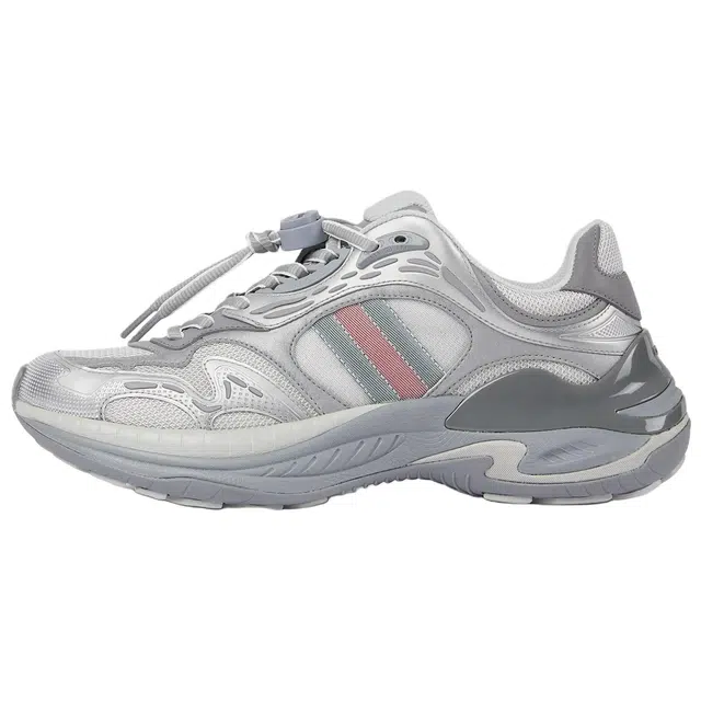 Gucci 2.0 Leather Low-Top Sneakers Silver