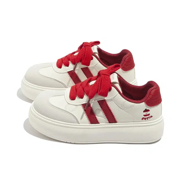 乐乐鱼 早秋学生配裙子百搭厚底运动通勤 增高 低帮 板鞋 女