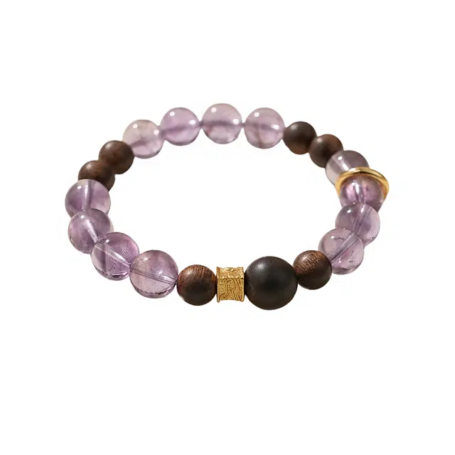 仙园韵 【西州曲】新中式国风精致小众国潮复古典雅静心禅意招财转运文玩盘玩手饰#好运 紫水晶 手串 女款