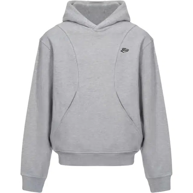 爱肯 纯色基础学院风美式复古高街解构拼接廓形宽松休闲时尚百搭连帽卫衣 男女同款