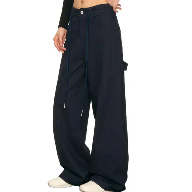 苏九儿 美式字母刺绣抽绳休闲百搭显瘦宽松阔腿工装裤 女款