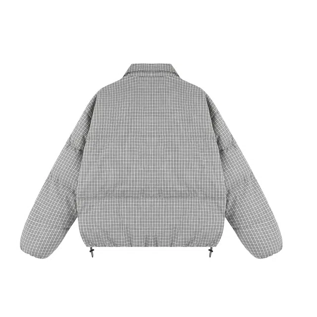 BEETLE TOWN Retro Plaid Puffer Jacket
