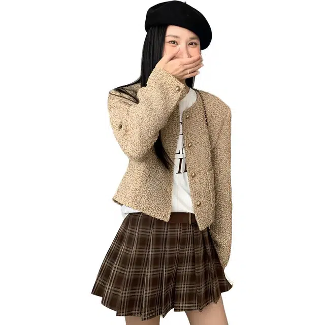 轻迎 富家千金小香风气质名媛上衣开衫高级感修身短款截短外套 女款