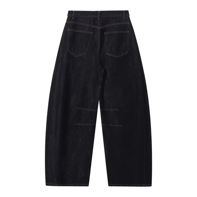 江南先生 城市接力赛 美式复古结构压褶斜纹弯刀秋休闲宽松舒适纯色百搭长裤牛仔裤 男女同款