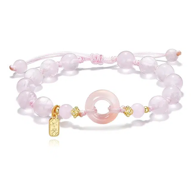 【月老赐福】 岁月静好 招财纳福招桃花平安扣 小众轻奢设计感恋爱告白百搭一对可调节手饰日常通勤必备#好运 琉璃 手绳 男女同款情侣款