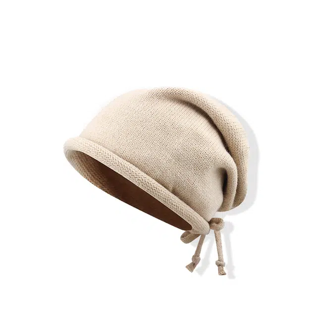 【秋冬通勤~显脸小】 攸委 降温必备毛线堆堆帽子女冬季保暖 防寒护耳针织绒线帽复古 涤纶 大头围时尚套头帽冷帽渔夫帽 男女同款情侣款