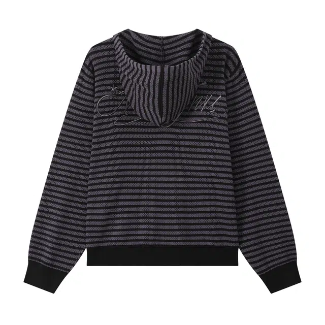 江南先生 城市接力赛 美式复古条纹撞色包针刺绣宽松百搭连帽拉链长袖开衫秋季毛衣 男女同款