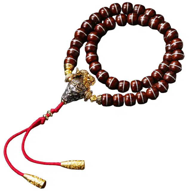 子婳 手持镶嵌绕一线天精美文玩老料佛珠念珠盘玩多圈叠戴国潮设计高级感串珠#好运 紫金鼠 手串 男款