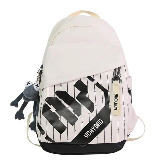 蔻蒂熊 户外背包男潮牌大容量防水旅行女高颜值休闲百搭初中生高中生书包 尼龙布 双肩包 常规 白色/黑色/卡其色/红色