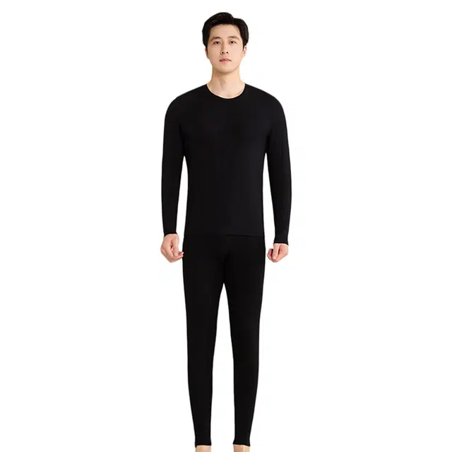 潞优野 简约轻盈时尚百搭竹纤维秋衣秋裤亲肤 保暖套装 男款