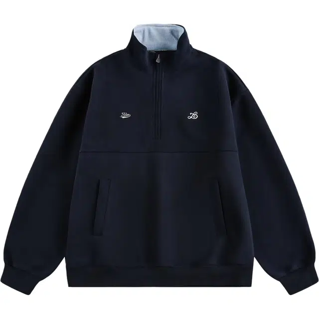 爱肯  基础款纯色简约立领半拉链宽松休闲重磅长袖卫衣 男女同款