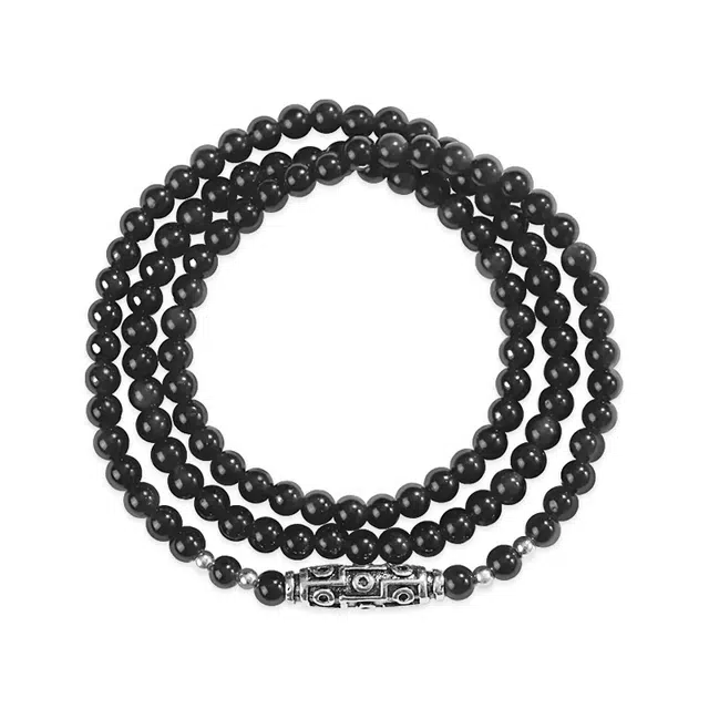 百慕眸 九眼天珠纳福 吉祥如意 新中式国潮古风复古个性设计 三层叠戴百搭转运珠 #好运 黑曜石 手串 男女同款情侣款