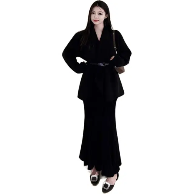 轻迎 韩系时尚慵懒风气质高级感宽松百搭裙装套装 女款