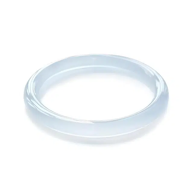 庆怡 晴水蓝天青冻美人镯 新中式古风百搭清冷感湖水蓝汉服旗袍圆条 玉髓 手镯 女款