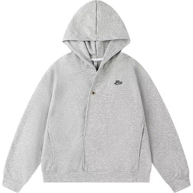 爱肯 基础款纯色连帽长袖宽松休闲套头衫卫衣 男女同款