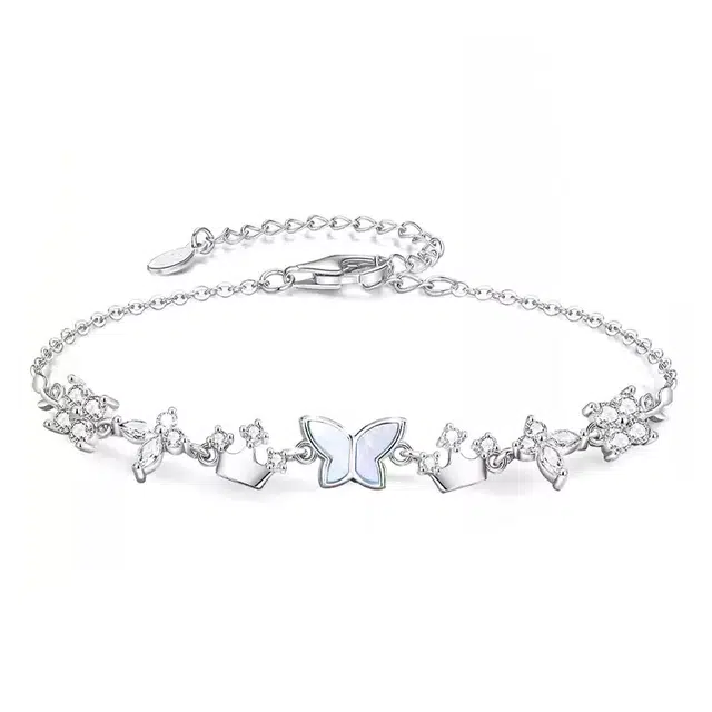 眰恦 紫藤花  闪耀蝴蝶 小众设计 轻奢时尚 唯美简约手饰#好运 琉璃 手链 女款