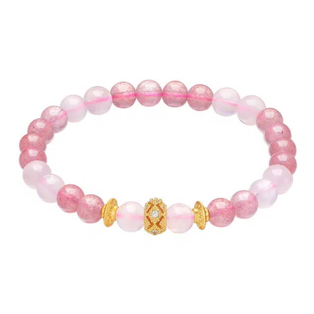 东方翡翠 旺桃花&旺事业招财转运好人缘甜蜜美满 时尚温柔显白百搭#好运天然 草莓晶 手串 女款