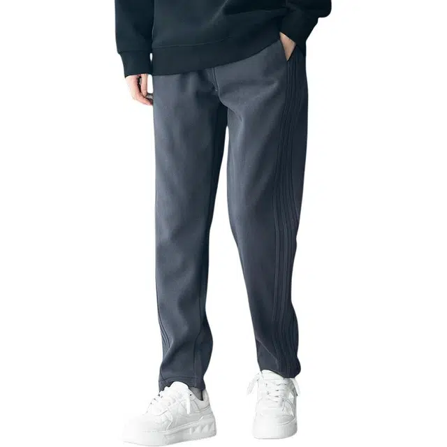 邦固依品 重磅卫裤男士春秋冬季宽松直筒加绒加厚长裤子运动裤休闲裤 男款