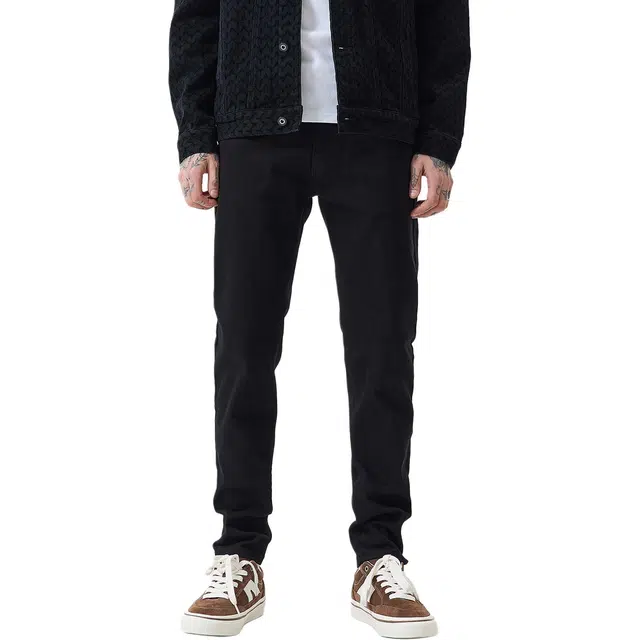 逆腾 秋季长裤男百搭弹力修身裤子男士耐磨水洗直筒小脚牛仔裤 男女同款