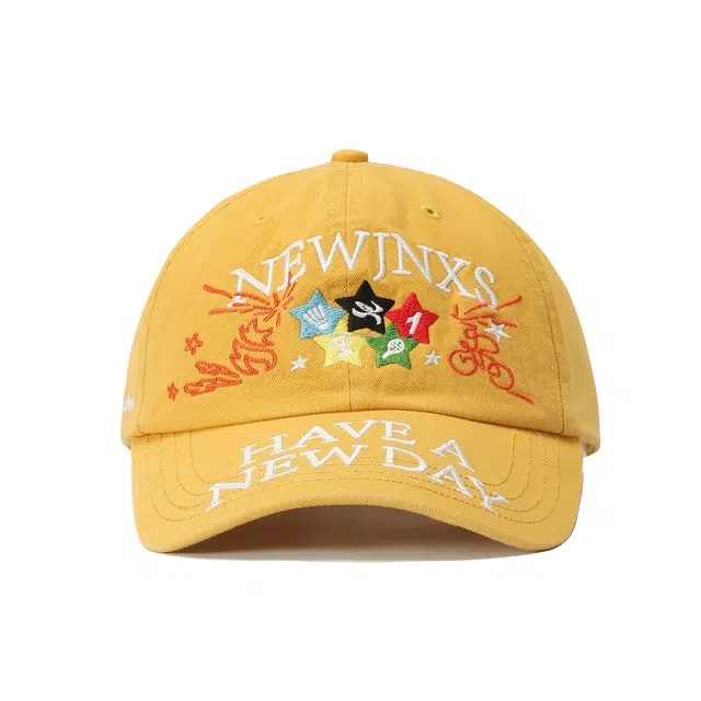 江南先生 城市接力赛 复古水洗五角星运动刺绣帽子百搭休闲可调节 棉 鸭舌帽 男女同款情侣款