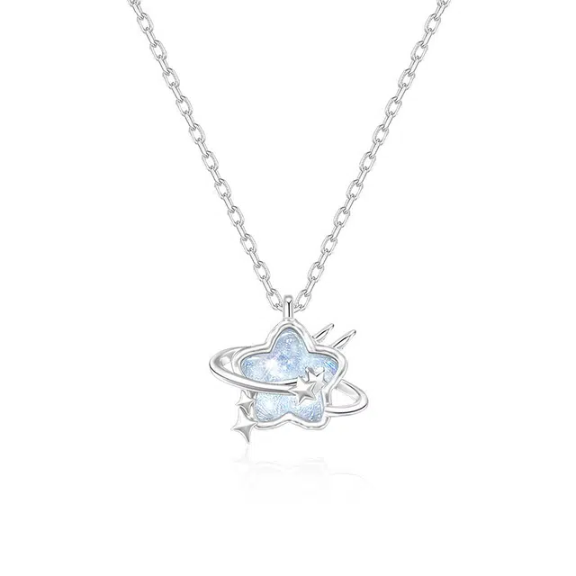 【夜光&星辰】浪漫告白  匆匆那年 夜空星球 甜美梦幻 轻奢气质 时尚简约 可调节 琉璃 项链 女款