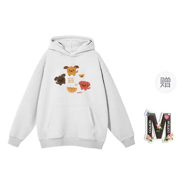 棉购 百搭简约舒适卡通卫衣 女款