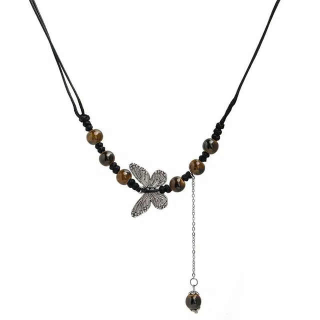 清脆小溪 复古蝴蝶 新中式民族风高级感精致时尚小众气质百搭流苏锁骨链#好运 菩提根 项链 女款