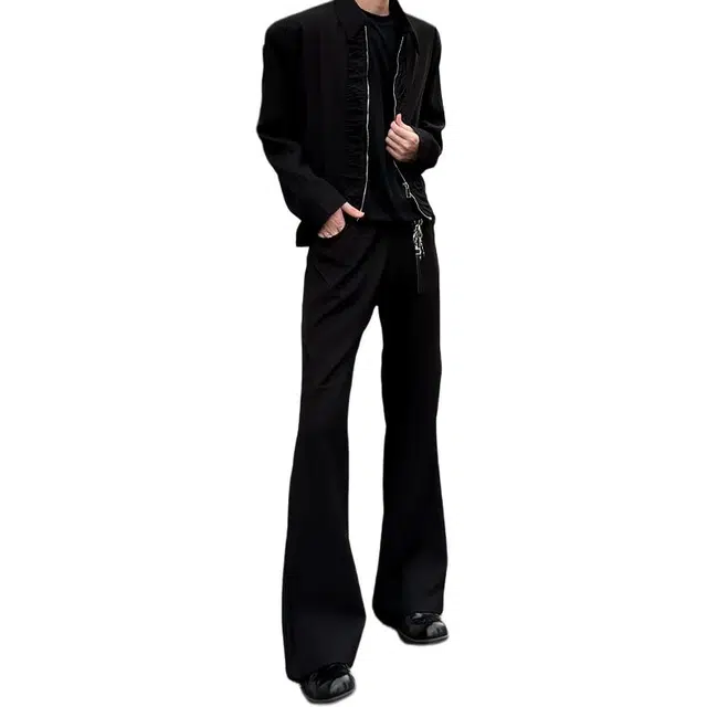 单爵 美式高街微喇休闲裤男款秋季痞帅高级感裤子西装裤 男女同款