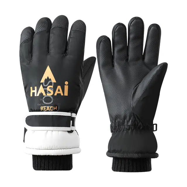 南极人 冬天雪地玩雪防泼水冬季滑雪加绒厚保暖男孩学生户外骑行防风防寒 加厚 运动手套 儿童款