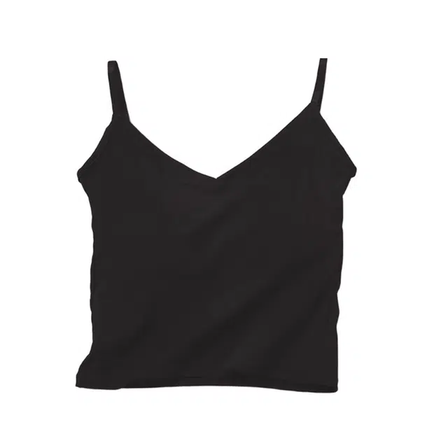 欧迪芬 学院风罩杯一体纯欲背心女韩版少女辣妹带胸垫显瘦可外穿可内搭皱设计时尚百搭修身轻盈舒适韩系风格性感优雅高级感柔软吊带 女款