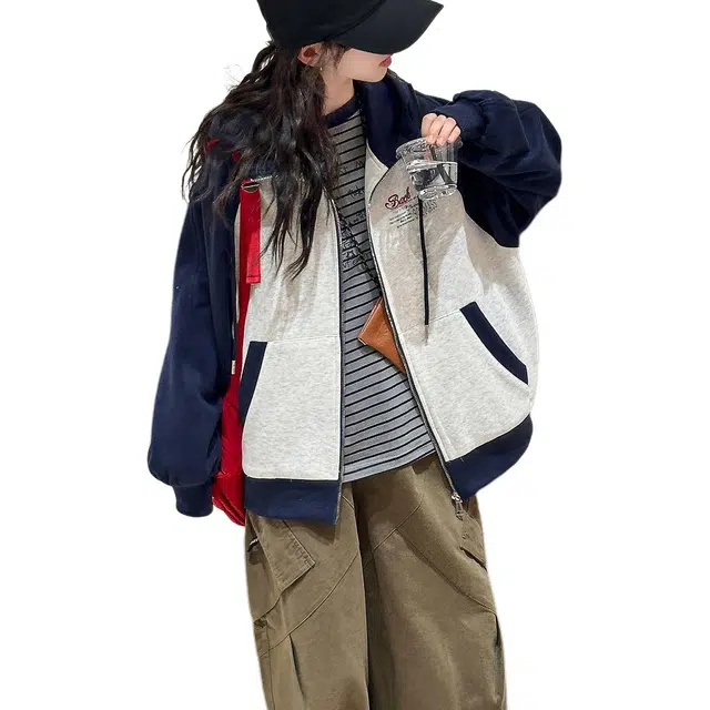 俞兆林 夹克 美式休闲百搭时尚舒适撞色洋气拼接校园风外套 青少年