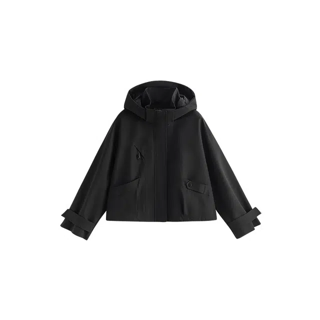 茵曼 户外防风连帽高充绒量休闲套装 女款