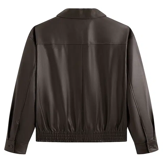 PEACEBIRD MEN Sharp Leather Jacket Brown