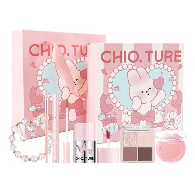 稚优泉 兔语心愿彩妆礼盒 易上色丝绒自然玻璃唇雾面清透素颜服帖保湿提亮肤色