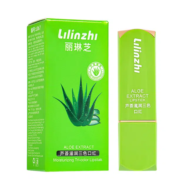 丽琳芝 芦荟三色口红不沾杯涂抹唇膏女 润泽 气色