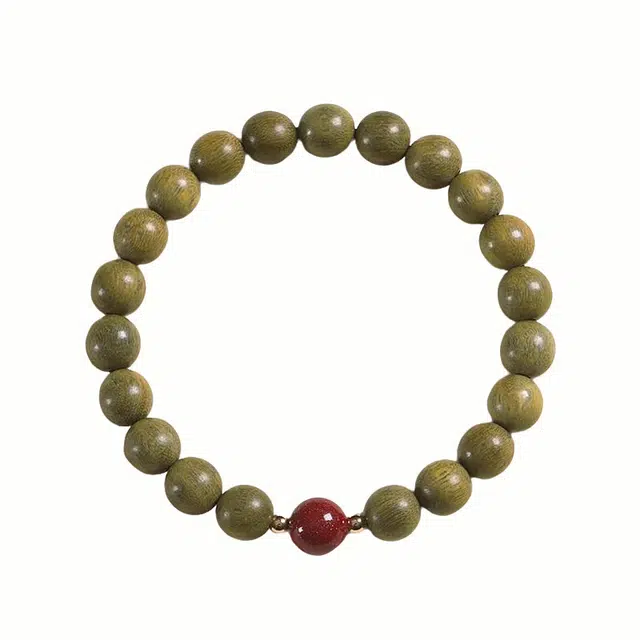 古木匠 诸事顺利 一帆风顺转运珠盘玩文玩招财纳福平安喜乐新中式国风静心小众轻奢佛珠事业顺利#好运 绿檀 木作手串 男女同款情侣款