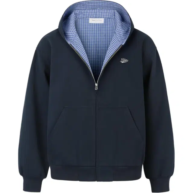 爱肯 美式高街双面格纹拉链百搭保暖休闲外套卫衣 男女同款