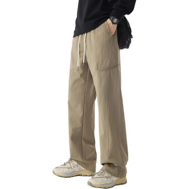 杜克恩 重磅工装阔腿长裤秋季美式复古高级感潮牌宽松直筒休闲裤 男女同款