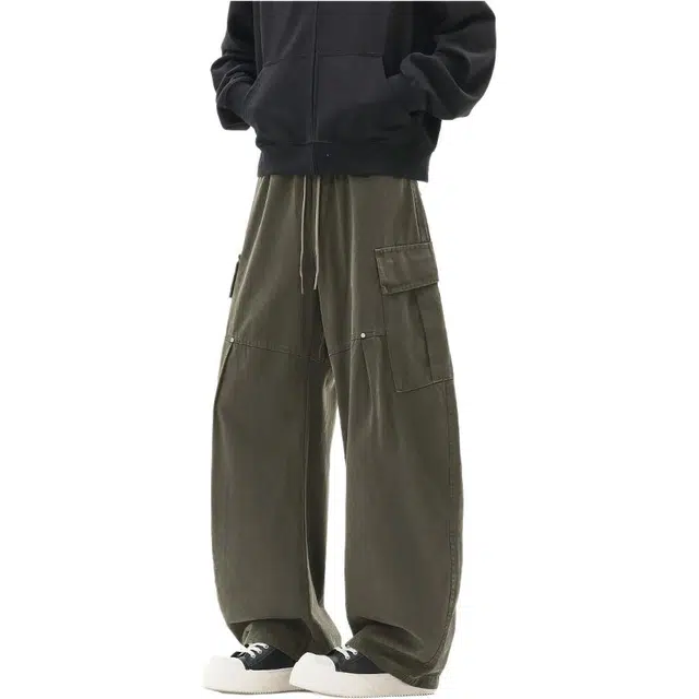 马员外 宽松百搭时尚简约直筒休闲裤 男款