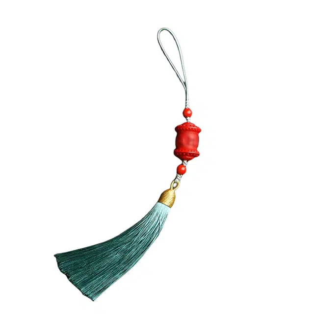 聆听花开 六字真言本命年珠手机壳挂饰车挂钥匙扣装饰包包流苏#好运 朱砂 挂件 男女同款情侣款