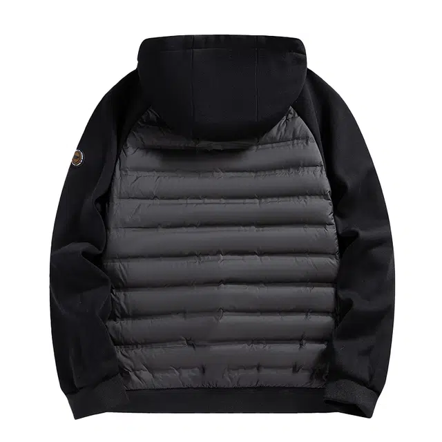 雅鹿 轻薄短款秋冬纯色插肩袖长袖连帽宽松休闲风羽绒服 男女同款