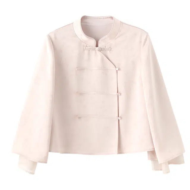 花栗鼠小姐 典雅温婉立领刺绣截短外套 女款