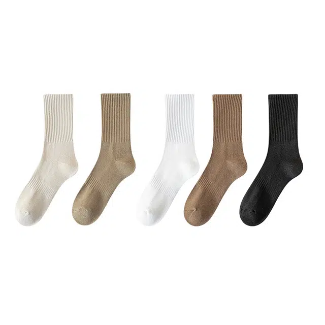 水中花 袜子加厚毛圈袜抗起球简约百搭高弹不勒脚抗寒锁温保暖棉袜不冻脚秋冬中筒袜 男款