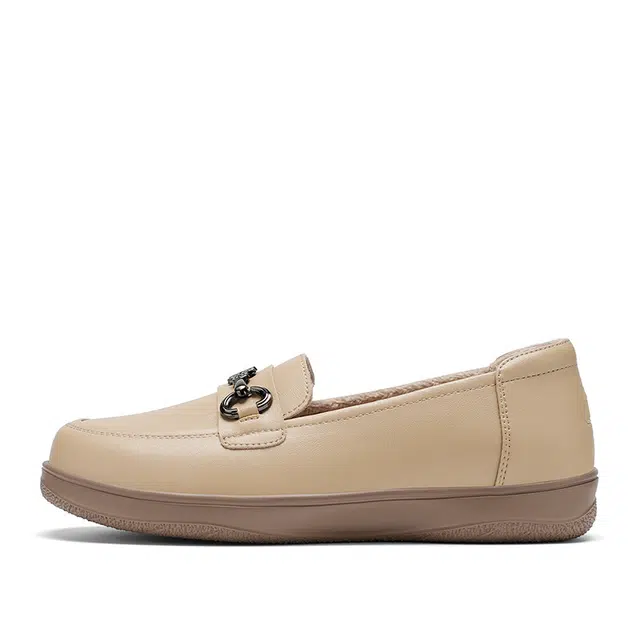 足力健 中老年鞋 皮棉鞋 合成革牛剖层革 轻盈舒适 简约百搭 时尚优雅 柔软减震 加绒加厚 秋冬款 低帮 生活休闲鞋 女