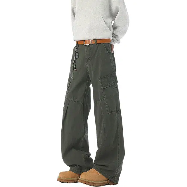 如续 潮流复古多口袋解构拼接设计感直筒长裤百搭舒适休闲工装裤 男女同款