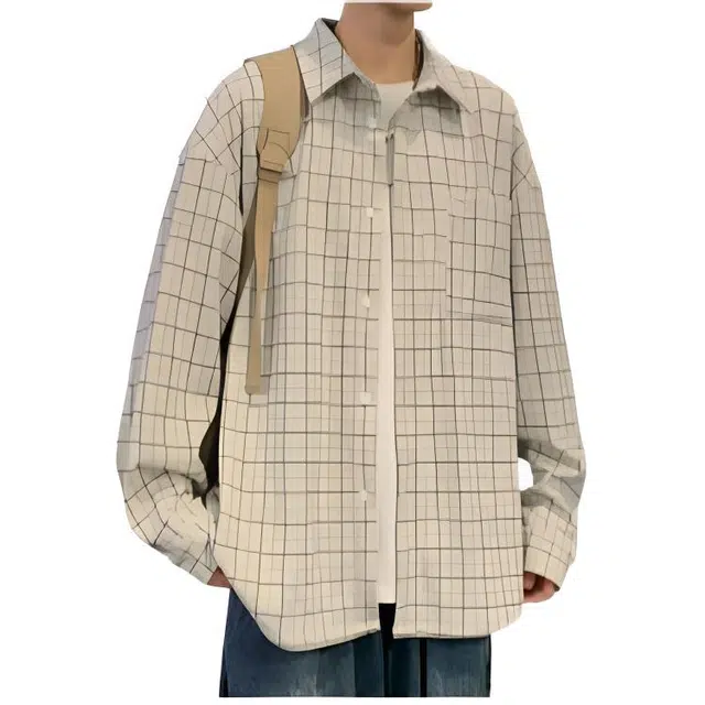 木木兔 美式高街重磅男士长袖外穿冬季休闲秋冬穿搭轻奢潮流百搭衣服冬天国潮宽松潮牌衬衫外套夹克 男款