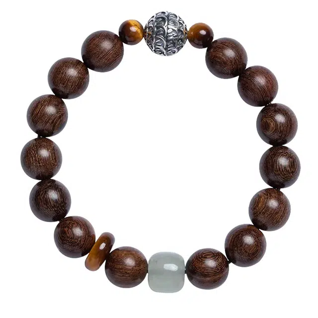 琛宬 【平安顺遂】新中式国潮古风复古小众设计精致百搭原创自制佛珠#好运 金丝檀木 手串 男女同款情侣款